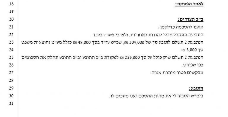 גובה הפיצוי של חברת הביטוח